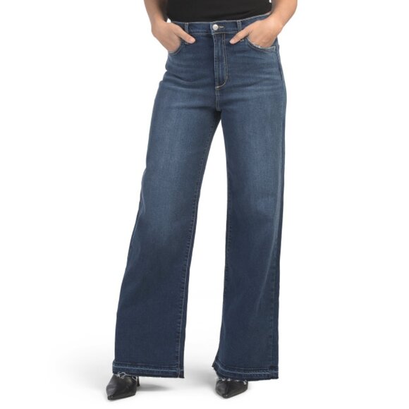 JOE'S Dark Wash Wide Leg Full Length Released Hem Jeans - Picture 1 of 2